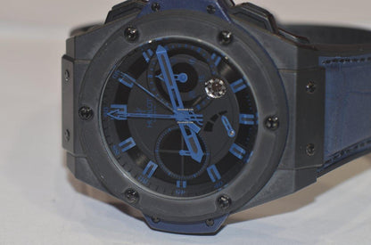Hublot King Power Automatic Men's Watch Ceramic Case With Leather Strap Authentic Luxury Timepiece