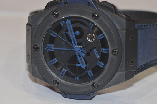Hublot King Power Automatic Men's Watch Ceramic Case With Leather Strap Authentic Luxury Timepiece