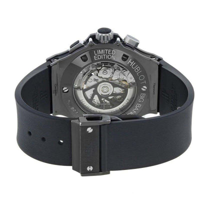 Hublot Big Bang 44 mm Automatic Men's Watch Ceramic Case With Rubber Strap Authentic Luxury Timepiece