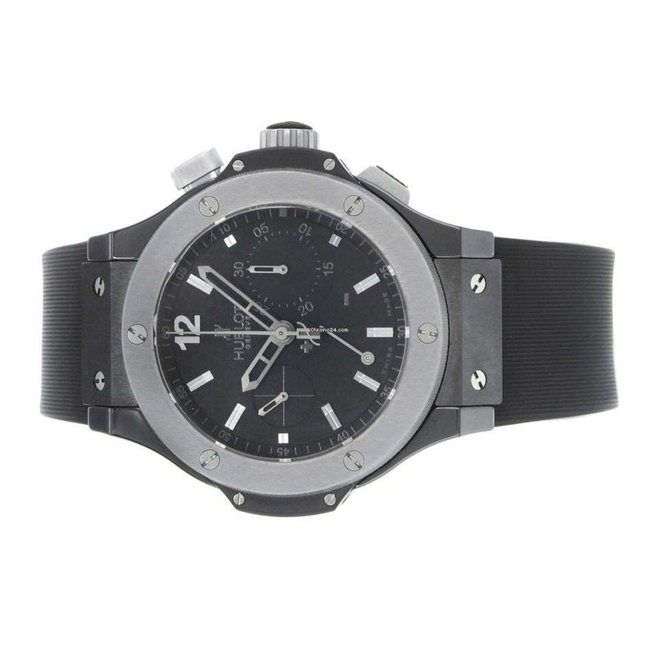 Hublot Big Bang 44 mm Automatic Men's Watch Ceramic Case With Rubber Strap Authentic Luxury Timepiece