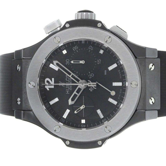 Hublot Big Bang 44 mm Automatic Men's Watch Ceramic Case With Rubber Strap Authentic Luxury Timepiece