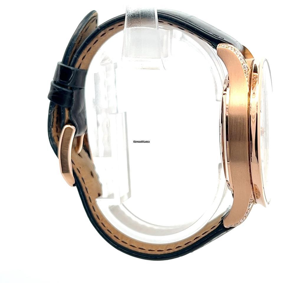 IWC Portuguese Chronograph Automatic Men's Watch Red Gold Case With Leather Strap Authentic Luxury Timepiece