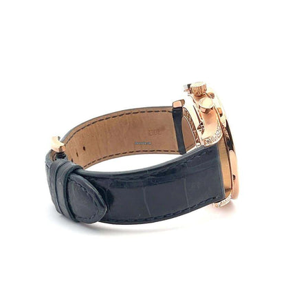 IWC Portuguese Chronograph Automatic Men's Watch Red Gold Case With Leather Strap Authentic Luxury Timepiece