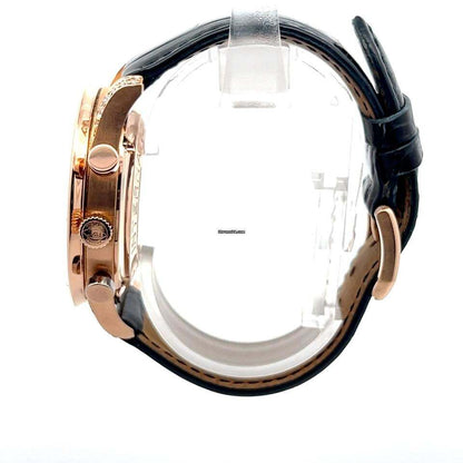 IWC Portuguese Chronograph Automatic Men's Watch Red Gold Case With Leather Strap Authentic Luxury Timepiece