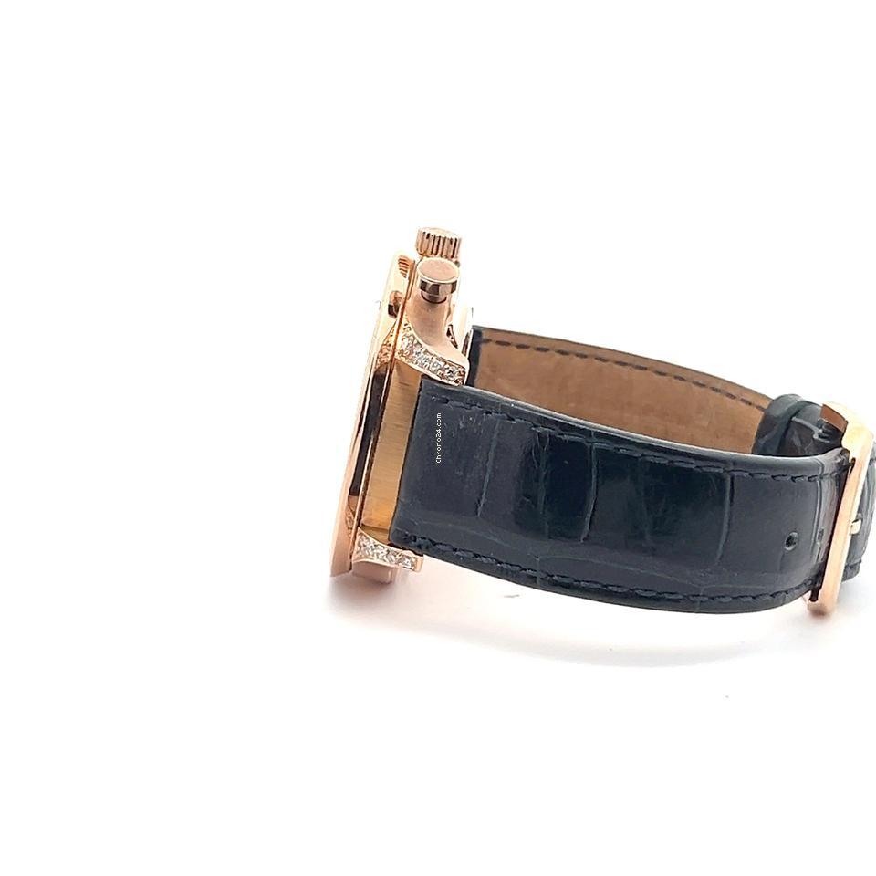 IWC Portuguese Chronograph Automatic Men's Watch Red Gold Case With Leather Strap Authentic Luxury Timepiece