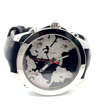 Jacob & Co. Quartz Men's Watch Steel Case With Leather Strap Authentic Luxury Timepiece