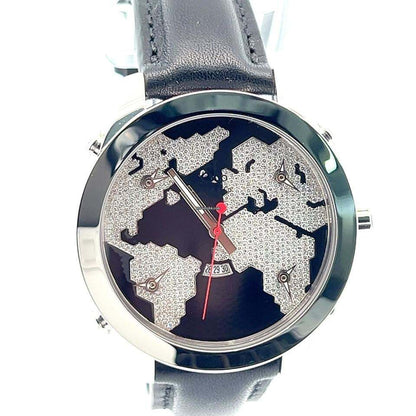 Jacob & Co. Quartz Men's Watch Steel Case With Leather Strap Authentic Luxury Timepiece