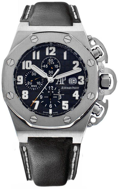 Audemars Piguet Royal Oak Offshore Automatic Men's Watch Titanium Case With Leather Strap Authentic Luxury Timepiece