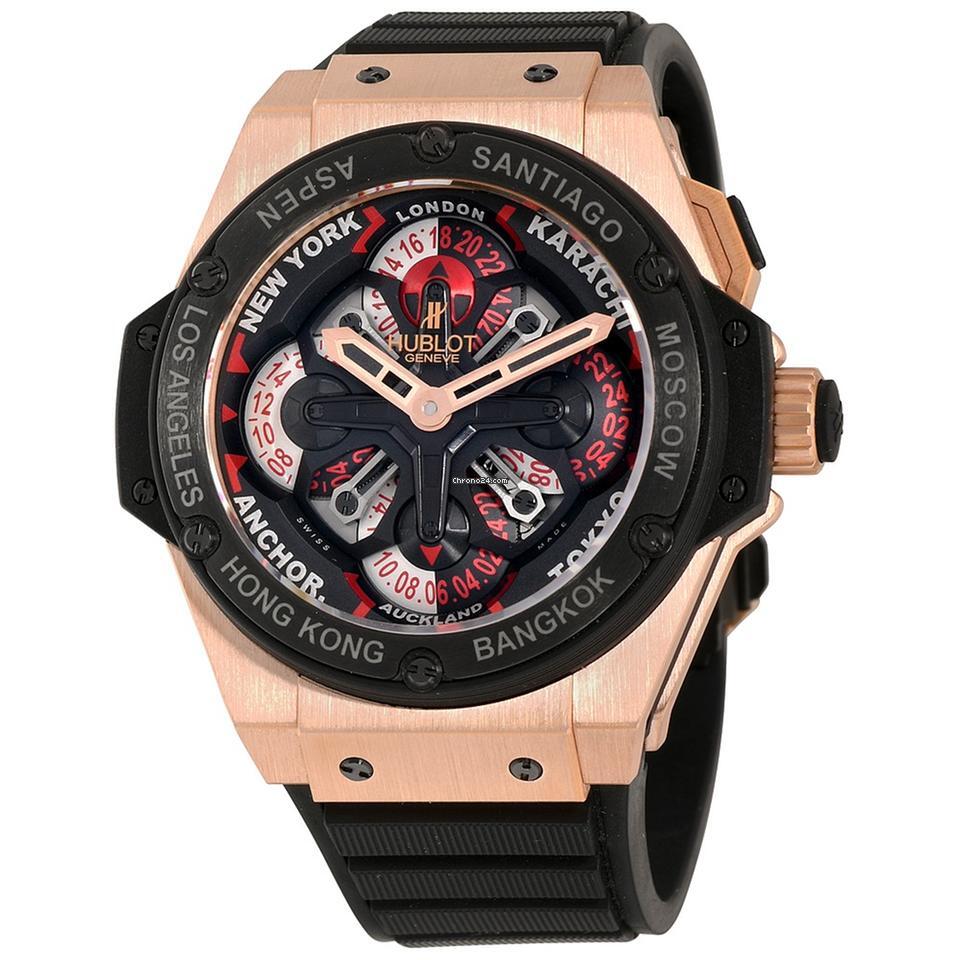 Hublot King Power Automatic Men's Watch Rose Gold Case With Rubber Strap Authentic Luxury Timepiece