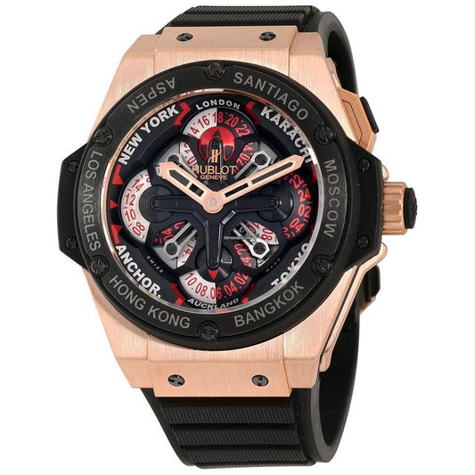 Hublot King Power Automatic Men's Watch Rose Gold Case With Rubber Strap Authentic Luxury Timepiece