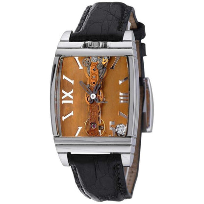 Corum Golden Bridge Manual winding Unisex Watch Platinum Case With Leather Strap Authentic Luxury Timepiece