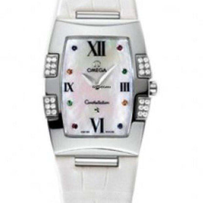 Omega Constellation Quartz Women's Watch Steel Case With Leather Strap Authentic Luxury Timepiece