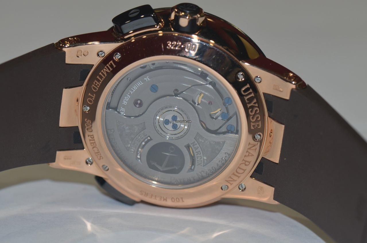 Ulysse Nardin El Toro / Black Toro Automatic Men's Watch Rose Gold Case With Rubber Strap Authentic Luxury Timepiece