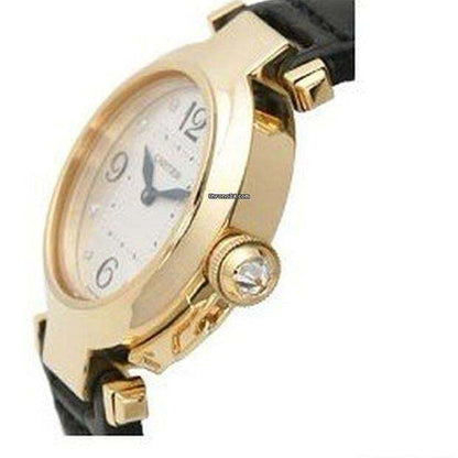 Cartier Pasha Quartz Women's Watch Yellow Gold Case With Leather Strap Authentic Luxury Timepiece