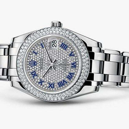 Rolex Automatic Men's Watch With White Gold Case and Strap Authentic Luxury Timepiece