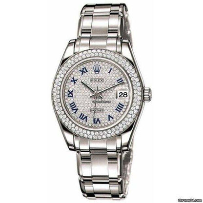 Rolex Automatic Men's Watch With White Gold Case and Strap Authentic Luxury Timepiece