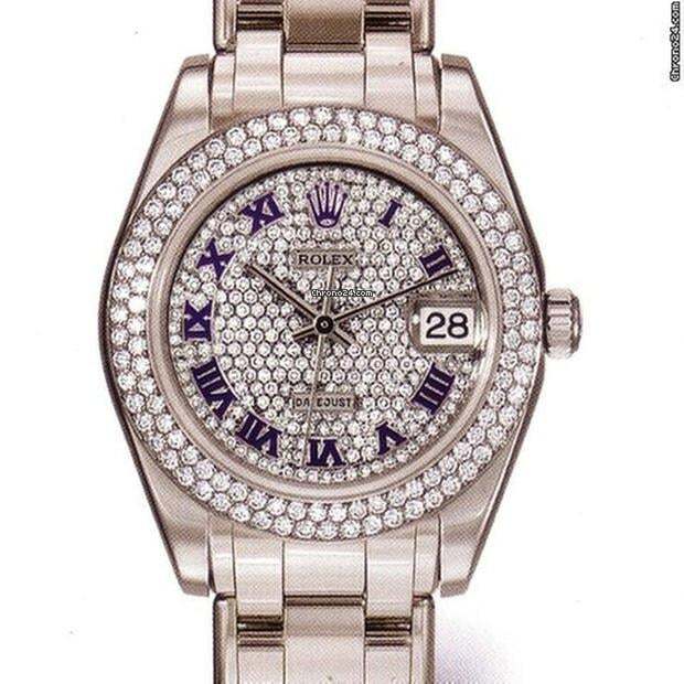 Rolex Automatic Men's Watch With White Gold Case and Strap Authentic Luxury Timepiece