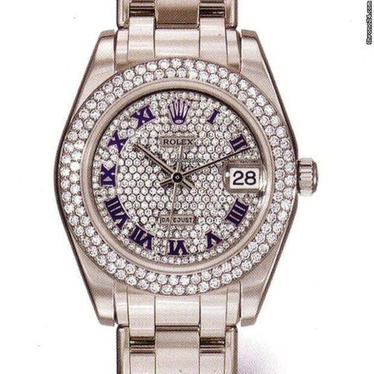 Rolex Automatic Men's Watch With White Gold Case and Strap Authentic Luxury Timepiece