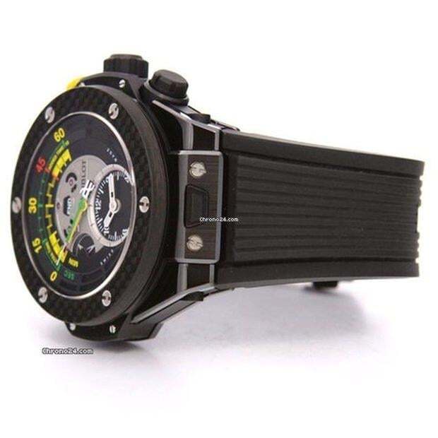 Hublot Automatic Men's Watch Ceramic Case With Rubber Strap Authentic Luxury Timepiece