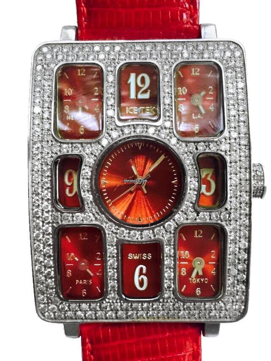 Ice Watch Quartz Men's Watch Steel Case With Leather Strap Authentic Luxury Timepiece