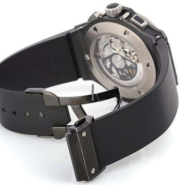 Hublot Big Bang 44 mm Automatic Men's Watch Ceramic Case With Rubber Strap Authentic Luxury Timepiece