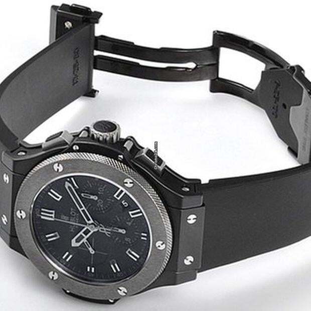 Hublot Big Bang 44 mm Automatic Men's Watch Ceramic Case With Rubber Strap Authentic Luxury Timepiece
