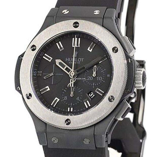 Hublot Big Bang 44 mm Automatic Men's Watch Ceramic Case With Rubber Strap Authentic Luxury Timepiece