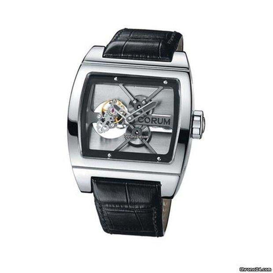 Corum Ti-Bridge Automatic Men's Watch Titanium Case With Leather Strap Authentic Luxury Timepiece