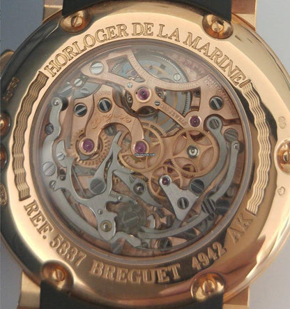 Breguet Marine Manual winding Men's Watch Rose Gold Case With Rubber Strap Authentic Luxury Timepiece