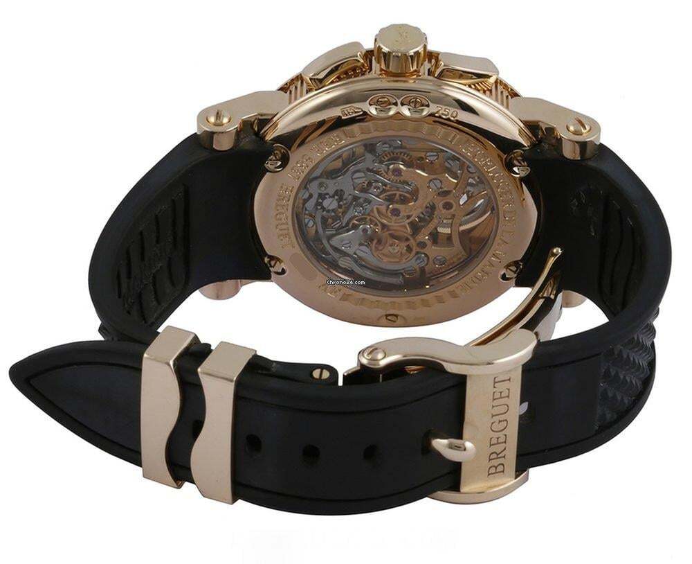 Breguet Marine Manual winding Men's Watch Rose Gold Case With Rubber Strap Authentic Luxury Timepiece