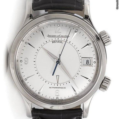 Jaeger-LeCoultre Memovox Automatic Unisex Watch Steel Case With Leather Strap Authentic Luxury Timepiece