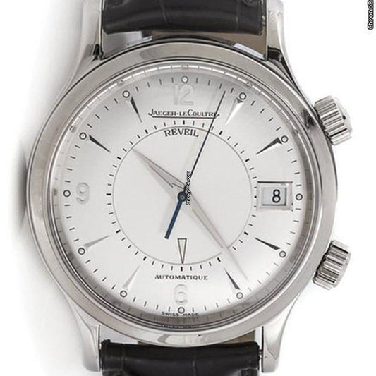 Jaeger-LeCoultre Memovox Automatic Unisex Watch Steel Case With Leather Strap Authentic Luxury Timepiece