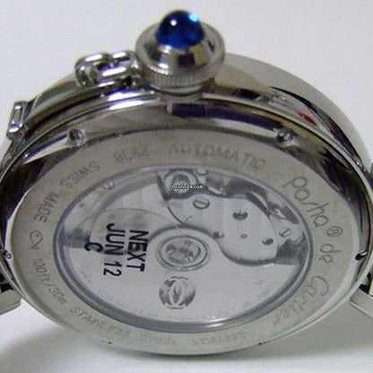 Cartier Pasha Automatic Men's Watch With Steel Case and Strap Authentic Luxury Timepiece