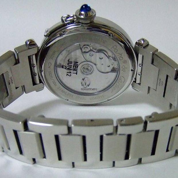 Cartier Pasha Automatic Men's Watch With Steel Case and Strap Authentic Luxury Timepiece
