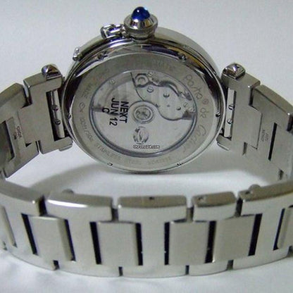 Cartier Pasha Automatic Men's Watch With Steel Case and Strap Authentic Luxury Timepiece