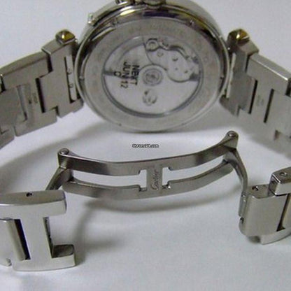 Cartier Pasha Automatic Men's Watch With Steel Case and Strap Authentic Luxury Timepiece