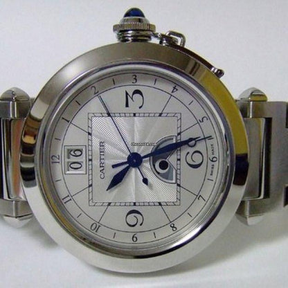 Cartier Pasha Automatic Men's Watch With Steel Case and Strap Authentic Luxury Timepiece