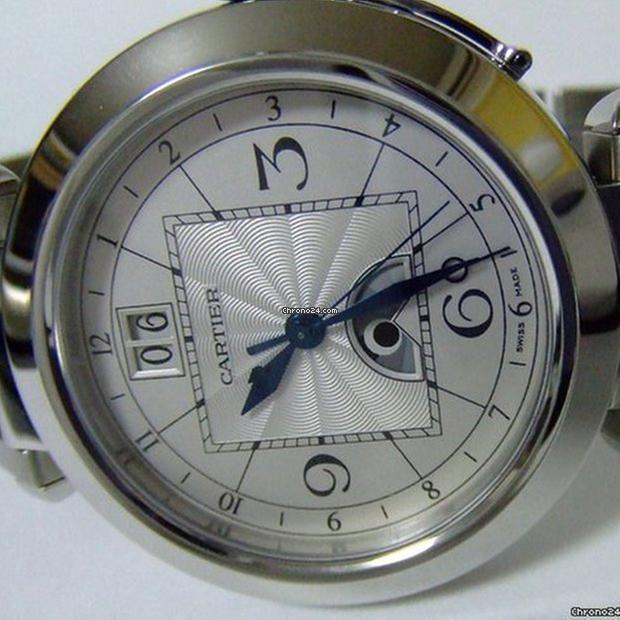 Cartier Pasha Automatic Men's Watch With Steel Case and Strap Authentic Luxury Timepiece