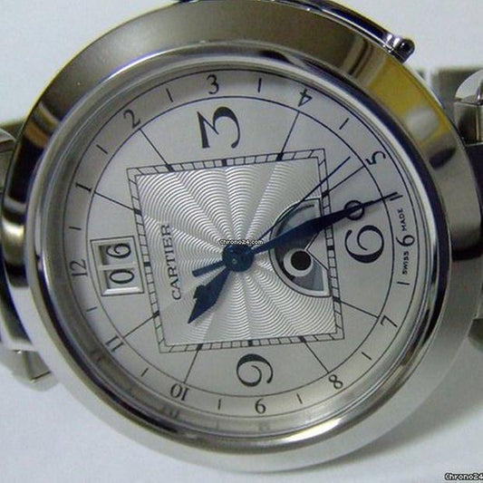 Cartier Pasha Automatic Men's Watch With Steel Case and Strap Authentic Luxury Timepiece