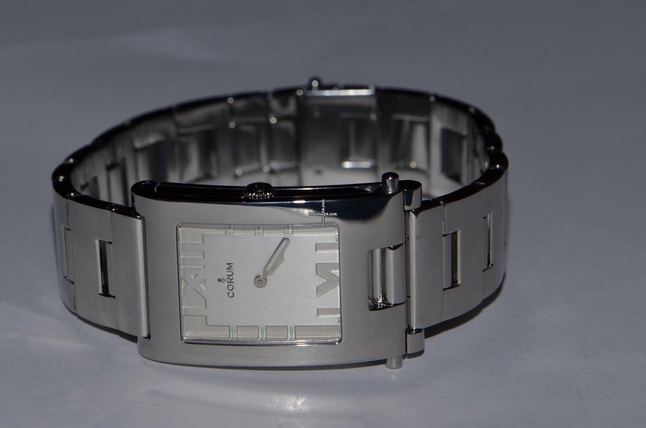 Corum Tabogan Quartz Women's Watch With Steel Case and Strap Authentic Luxury Timepiece