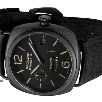 Panerai Radiomir 8 Days Manual winding Men's Watch Ceramic Case With Leather Strap Authentic Luxury Timepiece