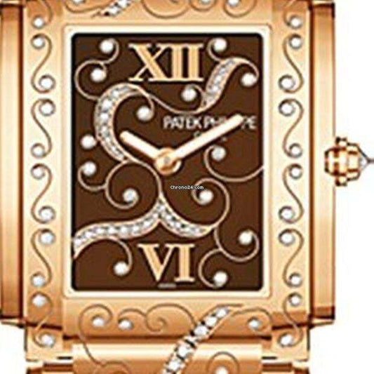 Patek Philippe Twenty~4 Quartz Women's Watch With Rose Gold Case and Strap Authentic Luxury Timepiece