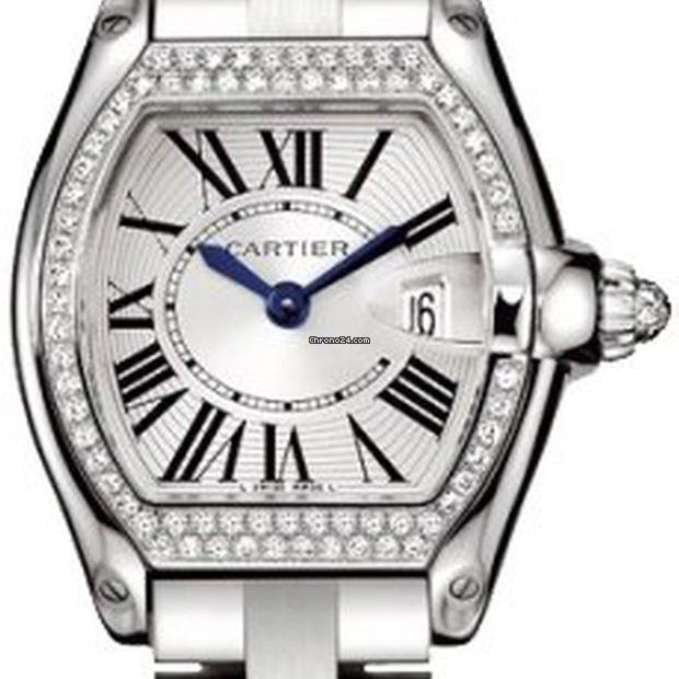 Cartier Roadster Quartz Women's Watch With White Gold Case and Strap Authentic Luxury Timepiece