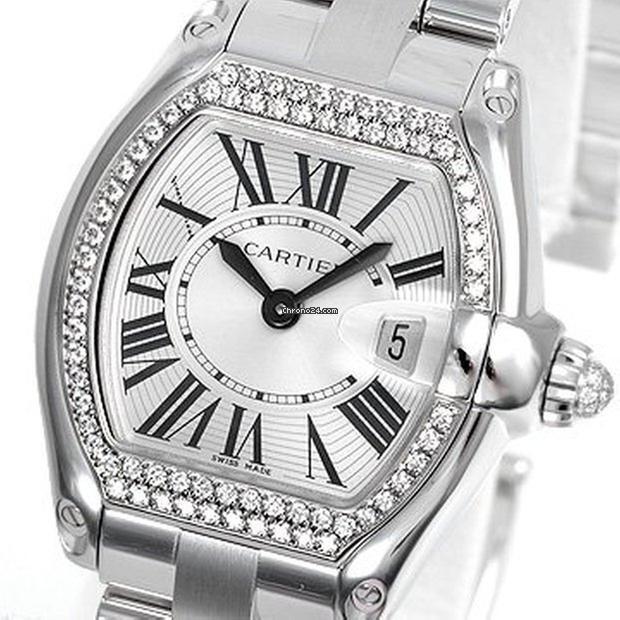 Cartier Roadster Quartz Women's Watch With White Gold Case and Strap Authentic Luxury Timepiece