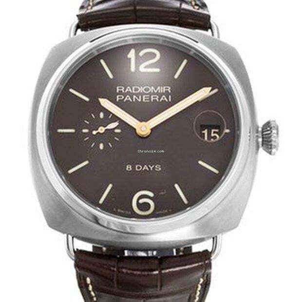 Panerai Radiomir 8 Days Automatic Men's Watch Steel Case With Leather Strap Authentic Luxury Timepiece