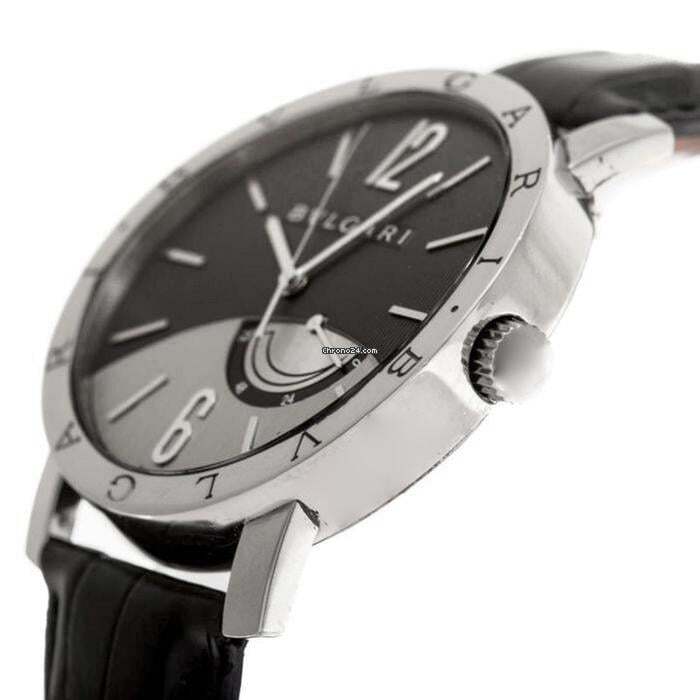 Bulgari Bulgari Automatic Men's Watch White Gold Case With Leather Strap Authentic Luxury Timepiece