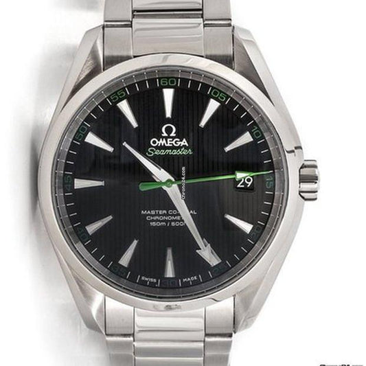 Omega Seamaster Aqua Terra Automatic Men's Watch With Steel Case and Strap Authentic Luxury Timepiece