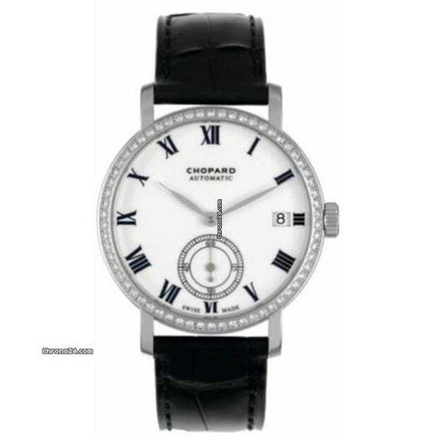 Chopard Classic Automatic Men's Watch White Gold Case With Leather Strap Authentic Luxury Timepiece