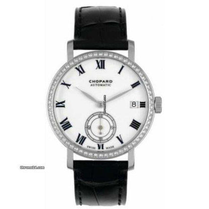 Chopard Classic Automatic Men's Watch White Gold Case With Leather Strap Authentic Luxury Timepiece