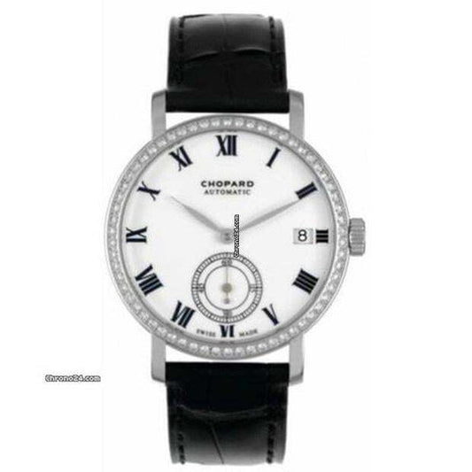 Chopard Classic Automatic Men's Watch White Gold Case With Leather Strap Authentic Luxury Timepiece